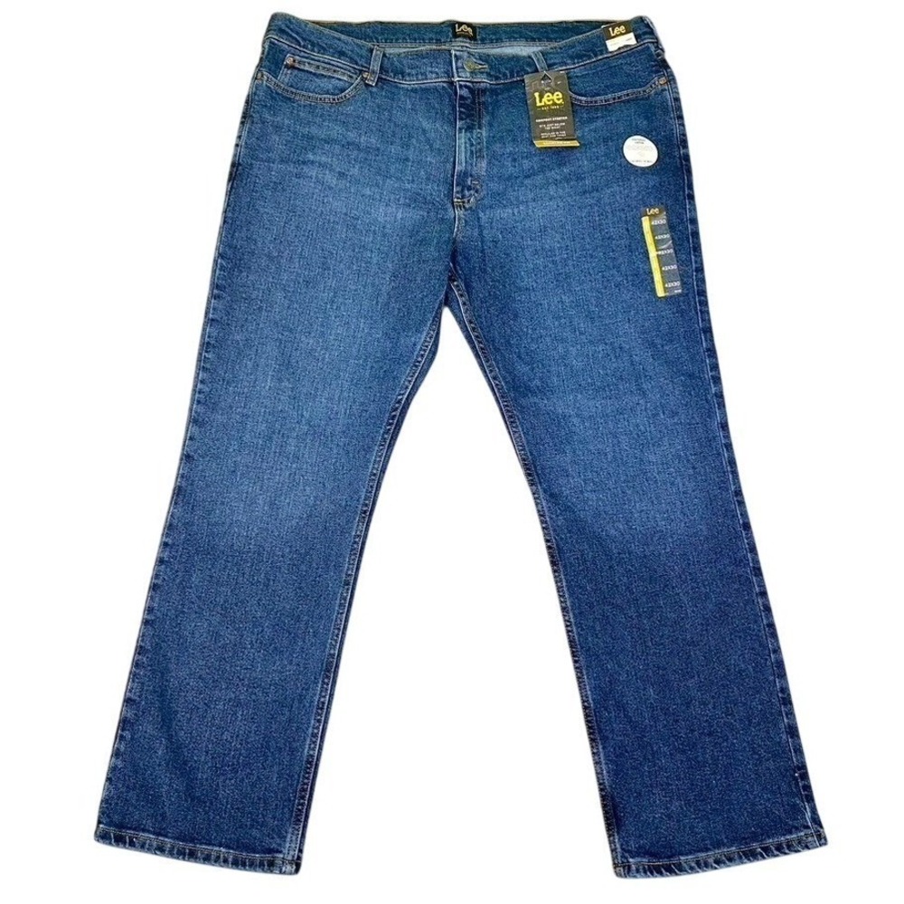 Lee Jeans Men's 42x30 Blue Denim Regular Fit Bootcut‎ Comfort Stretch